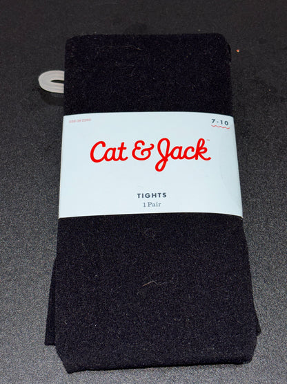 Cat and Jack Girls Black Tights size 7-10