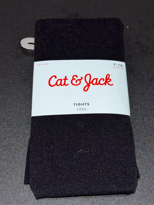 Cat and Jack Girls Black Tights size 7-10