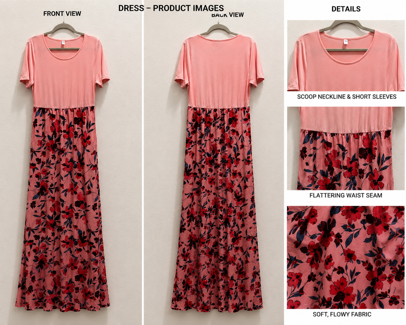 Pink Floral Design Maxi Dress. Women’s size 1X