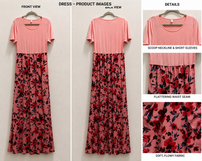 Pink Floral Design Maxi Dress. Women’s size 1X