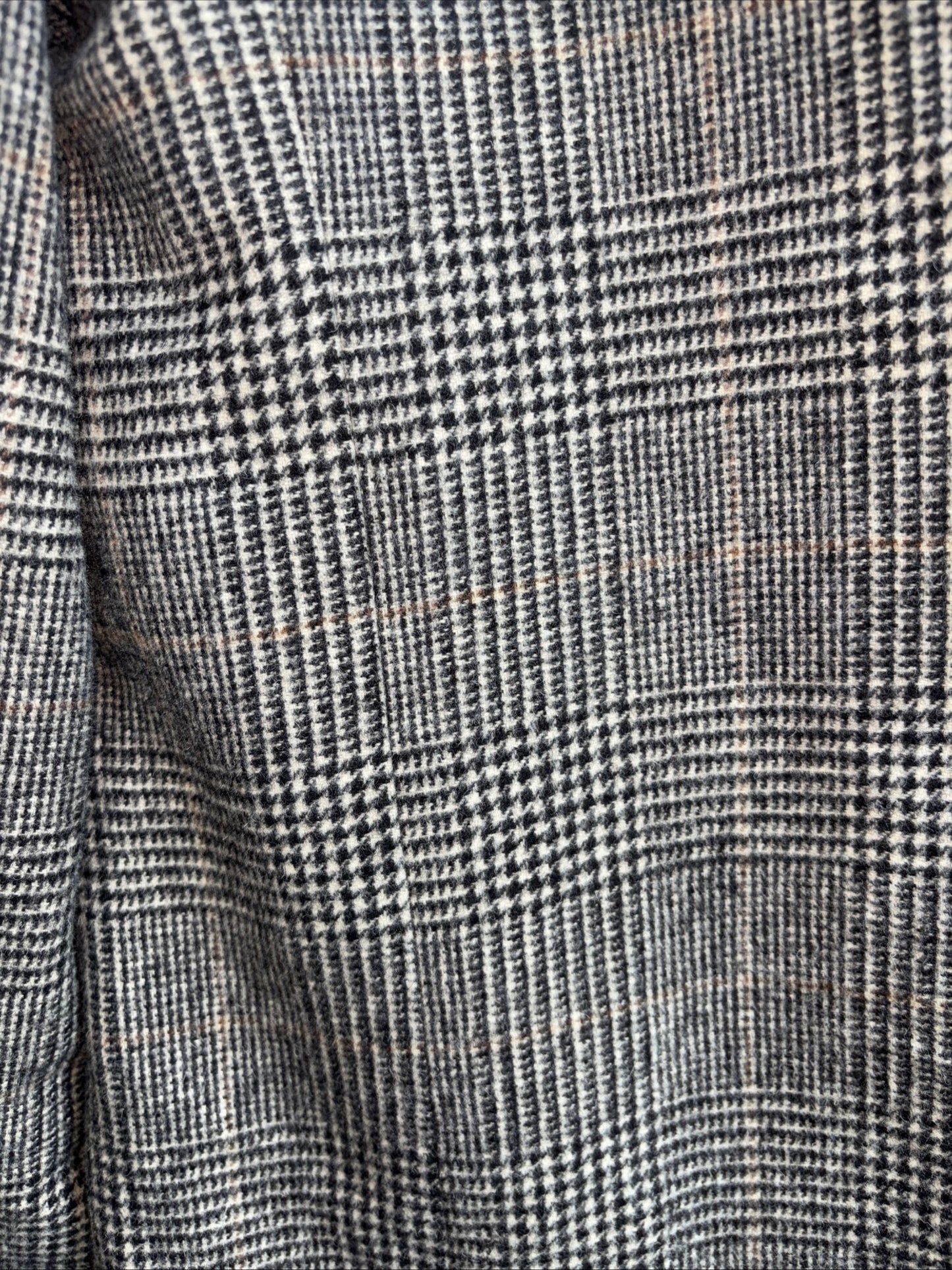 Thomas Grant, houndstooth plaid 100% camel hair suit jacket 46 long