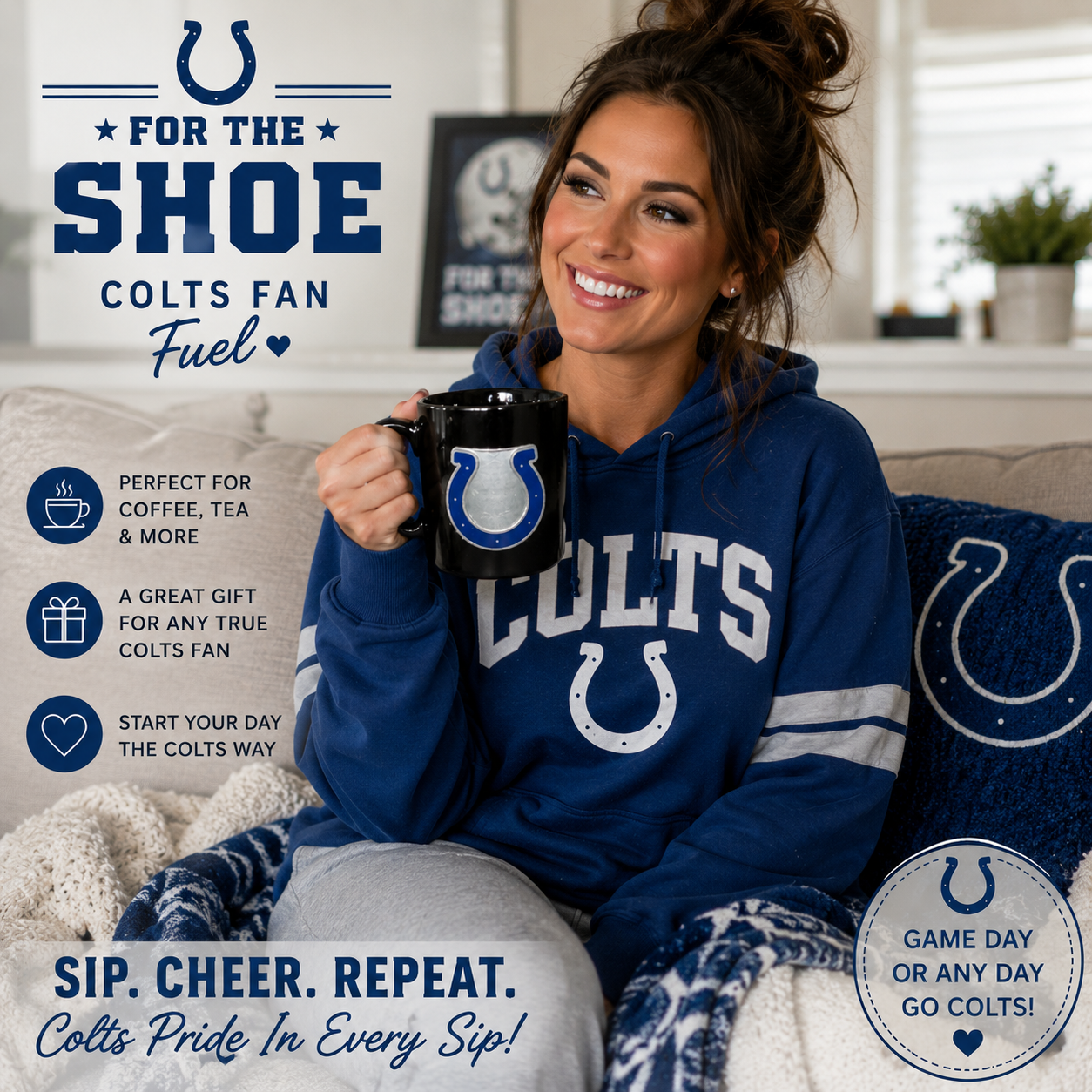 Indianapolis Colts black coffee mug