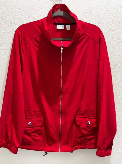 Chicos Zenergy Red Windbreaker Jacket Women’s size 3