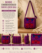 Boho Floral Embroidered Crossbody bag