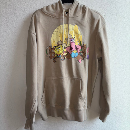 Nickelodeon SpongeBob western themed hoodie, beige size medium