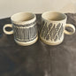 Mugs Black and Cream With Geometric Design by Bloomingville set of 2