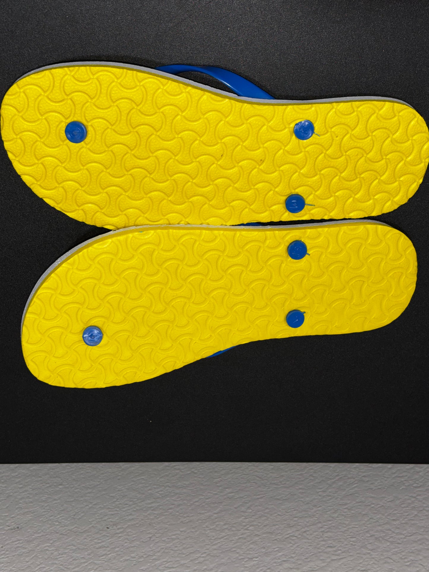 White Blue Flip Flops with Butterfly design size 42. (10/10.5)