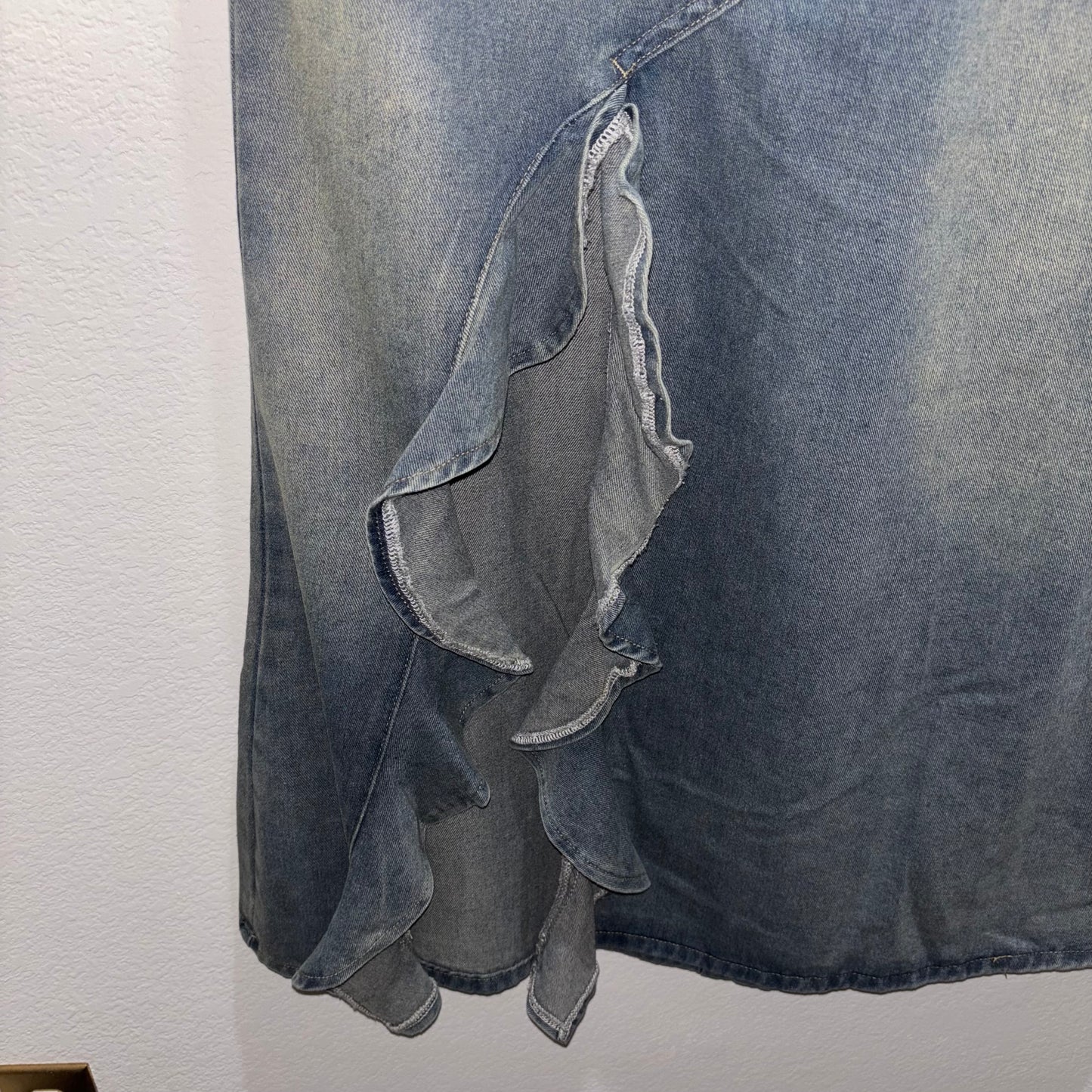 Jean Maxi skirt with ruffles women’s 1X new with tags by SHEIN