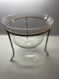 Glass potpourri/fruit bowl w/ Gold Braided Metal Stand