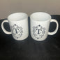White Monogram mugs “T” (set of 2)