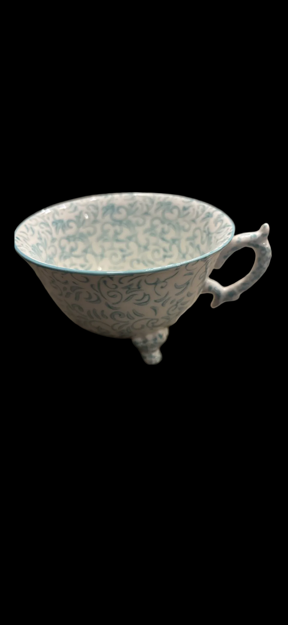 Anthropology Blue and White Footed Tea/Coffee Cup