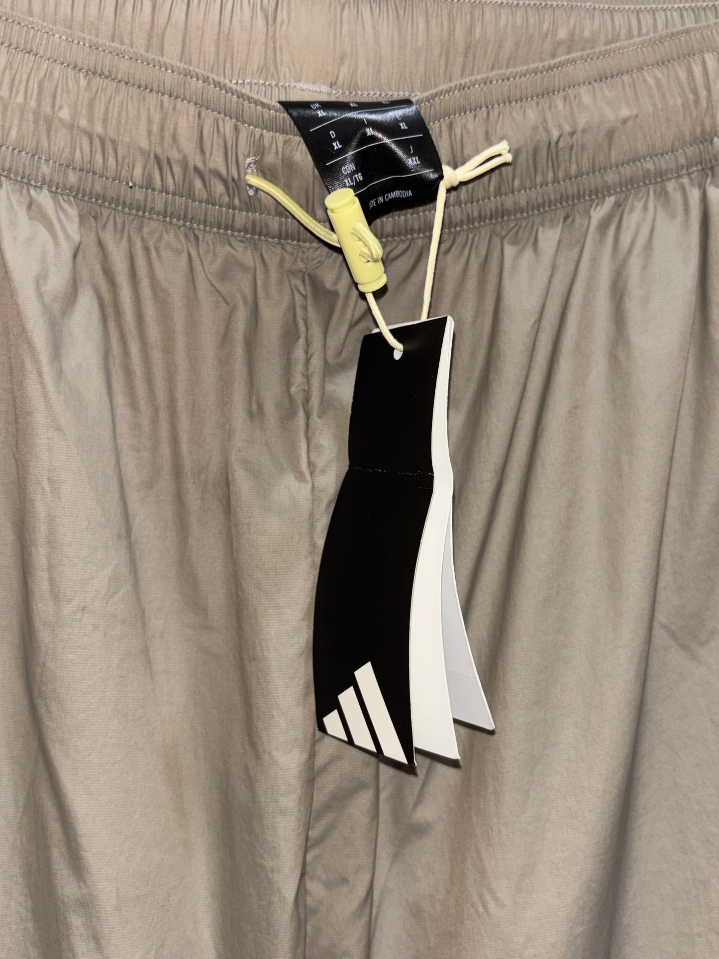 Adidas Nylon beige convertible zip off jogger pants