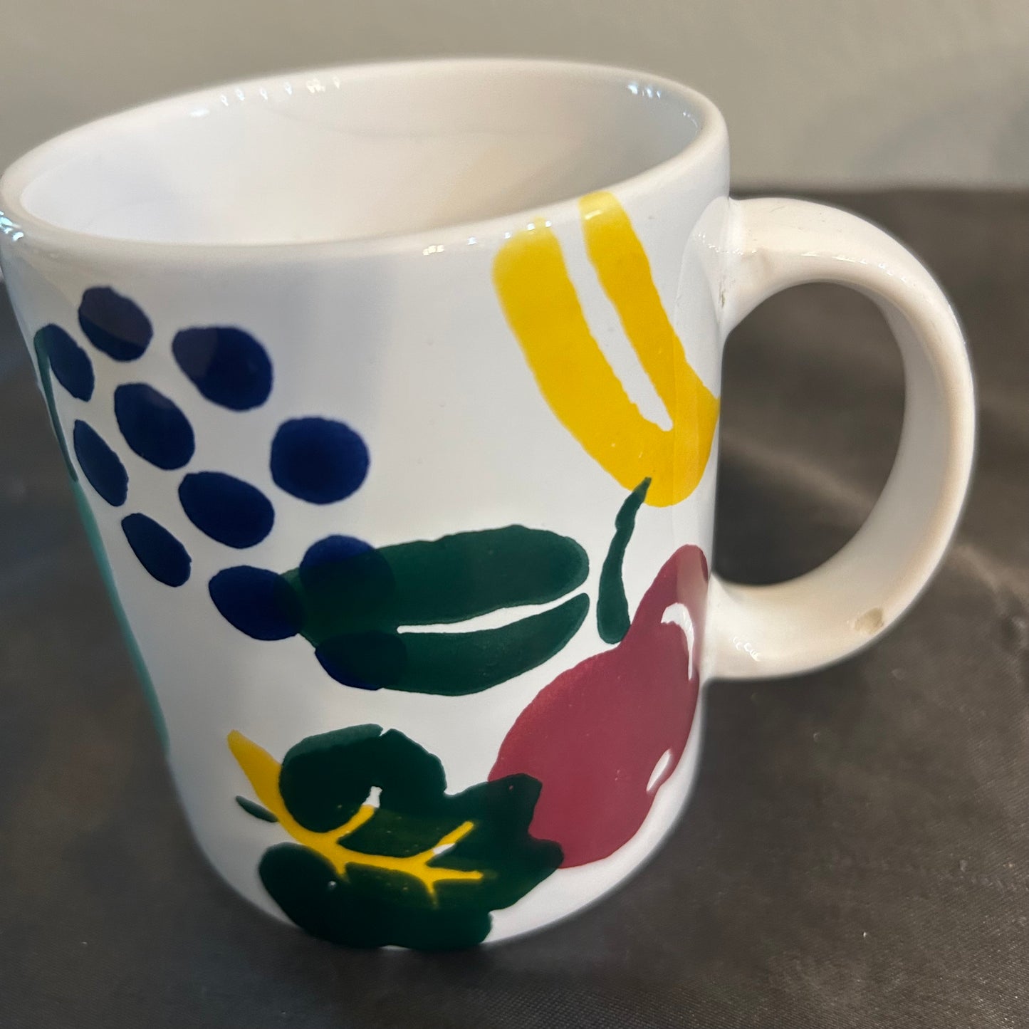 Mug White with Colorful Fruit Design 8oz