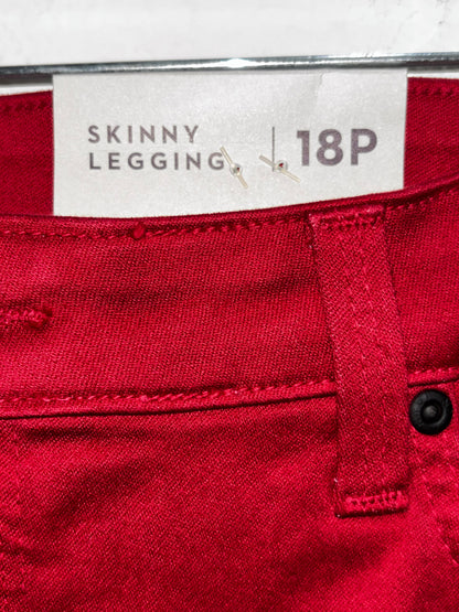 NYDJ Red Skinny Legging Denim Jeans Women’s size 18P