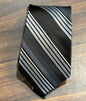 Arrow Black & Gray Striped Tie 58” 100% Silk