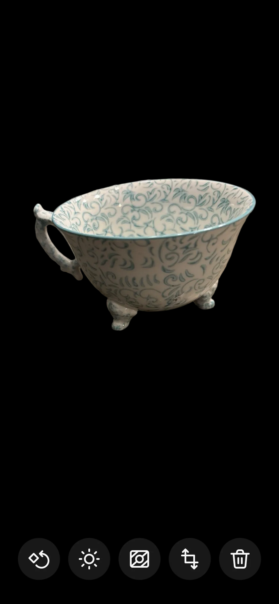 Anthropology Blue and White Footed Tea/Coffee Cup
