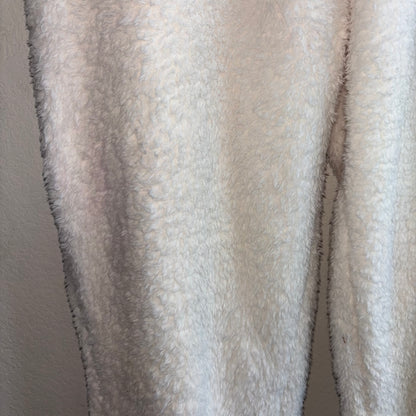 White fleece lounge pant joggers with pockets women’s size medium