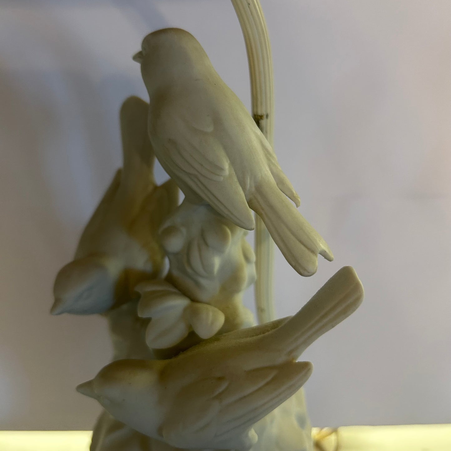 Vintage porcelain and ceramic White Bird Lamp