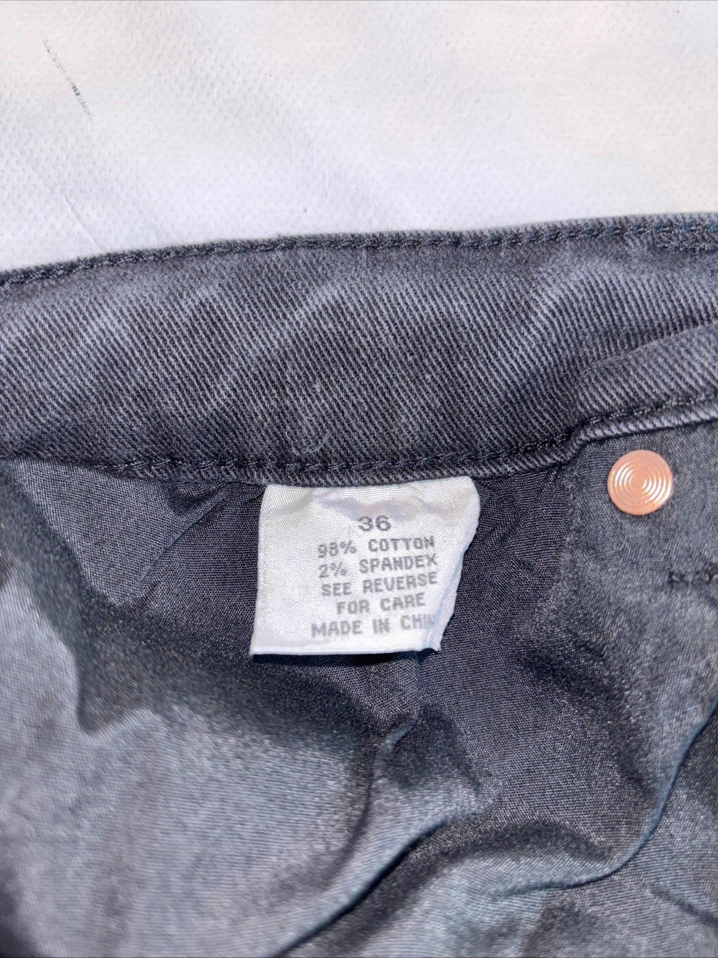 Kilogram men’s size 36 black stone wash jeans wide leg stretch