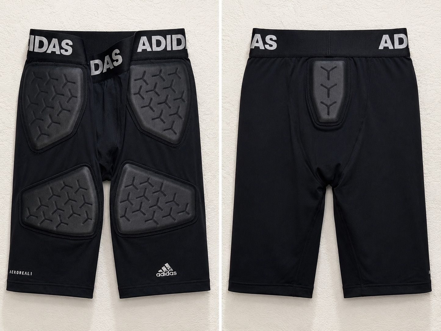 Adidas black goalie padded compression shorts size large ￼