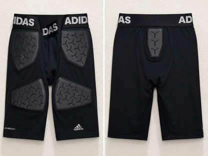 Adidas black goalie padded compression shorts size large ￼