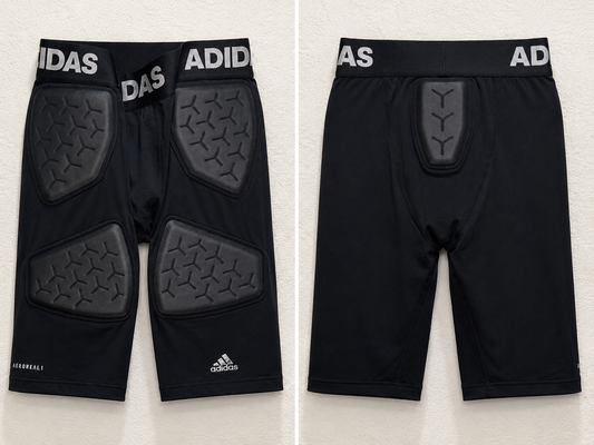 Adidas black goalie padded compression shorts size large ￼