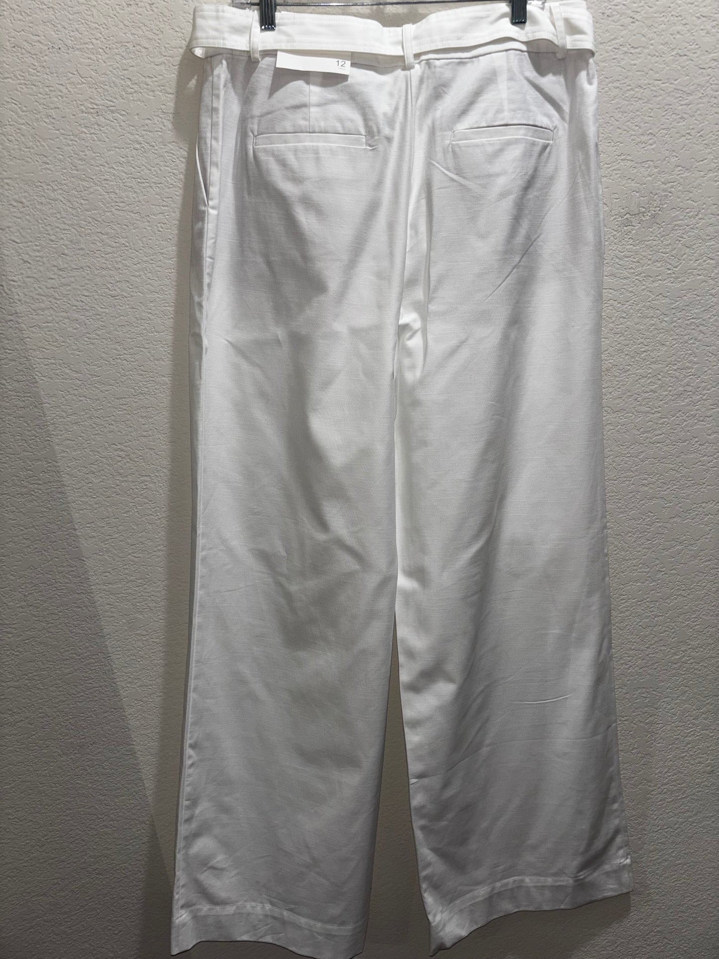 Loft white wide leg trouser pants women’s size 12 tall