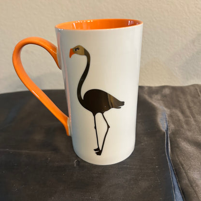 Mug White, Orange and Gold Flamingo “Why Fit In When You Were Born To Stand Out”