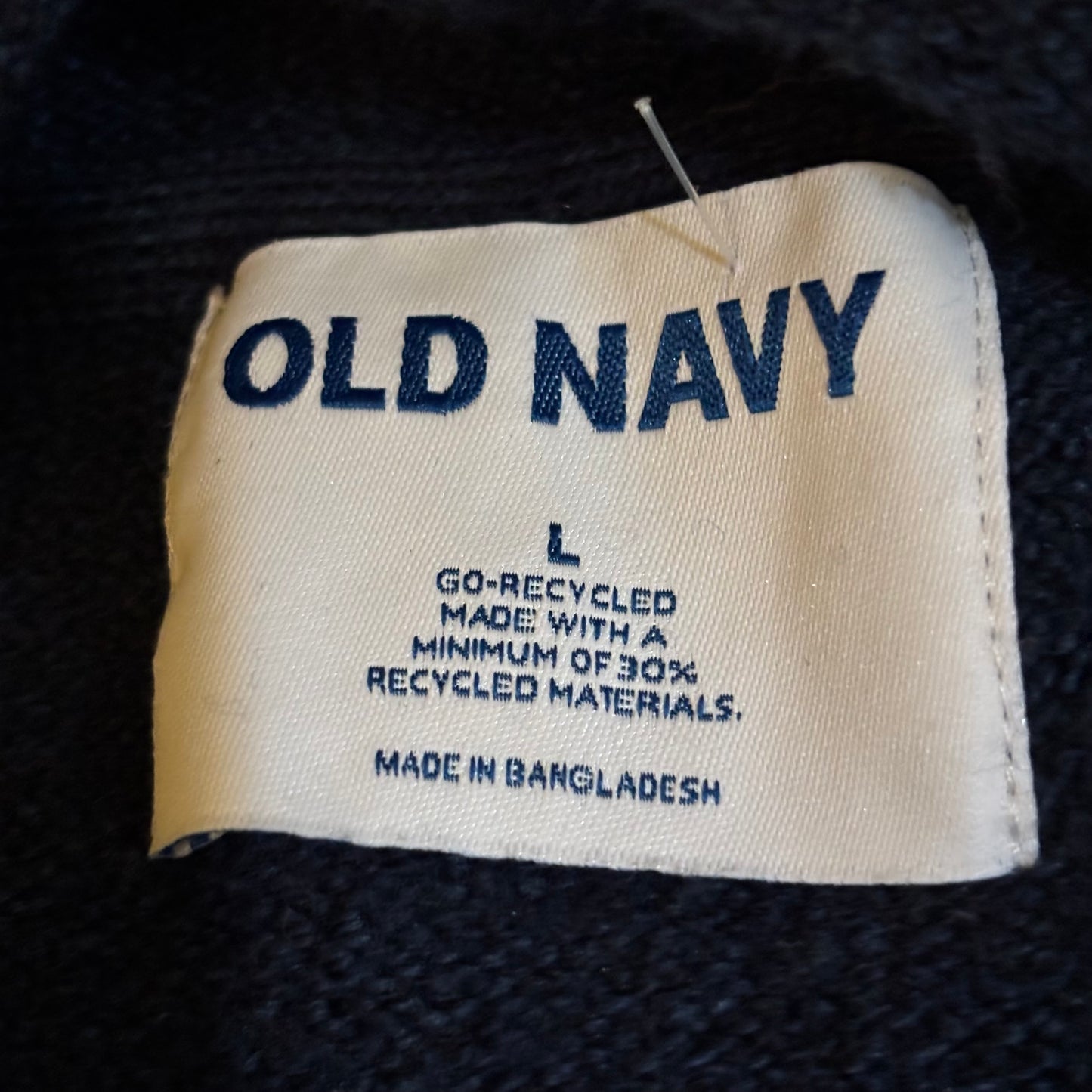 Old Navy, blue geometric pattern hoodie sweater men’s size large