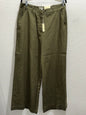 Max Studio London Women’s Olive Green Wide Leg Blended Linen Trouser Pants size XL