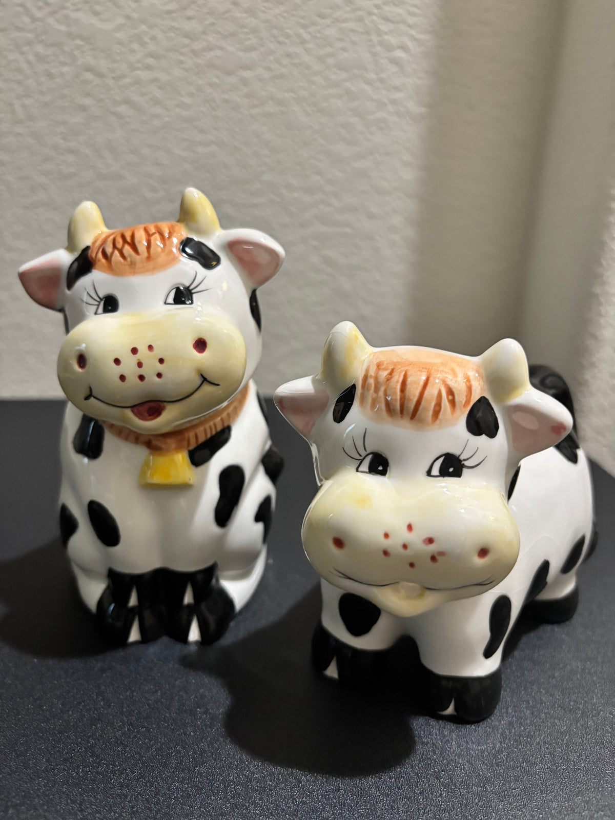 Ceramic cow creamer and covered sugar bowl set farmhouse, kitchen, decor
