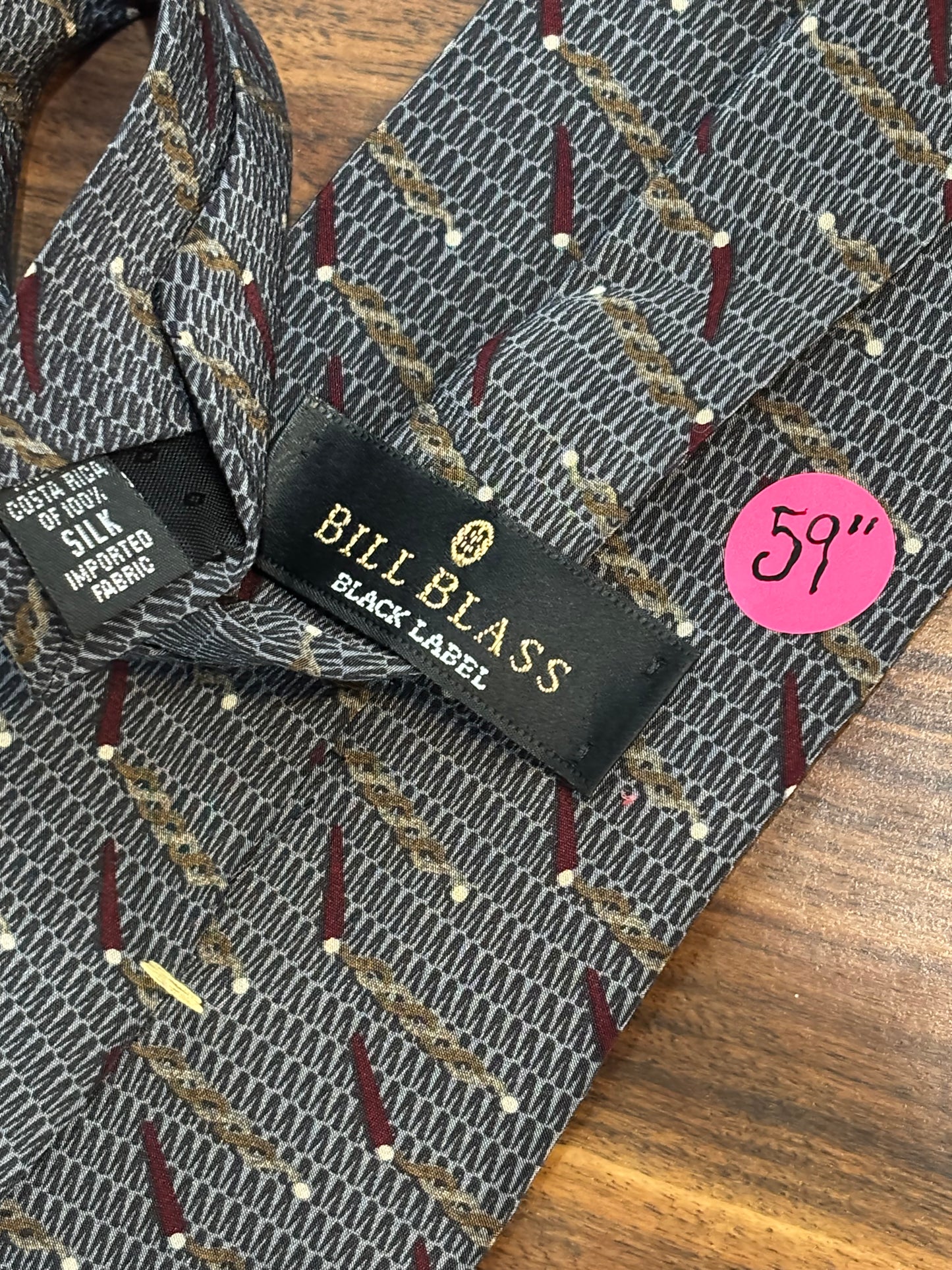 Bill Blass Black Label Tie 100% Silk 59”
