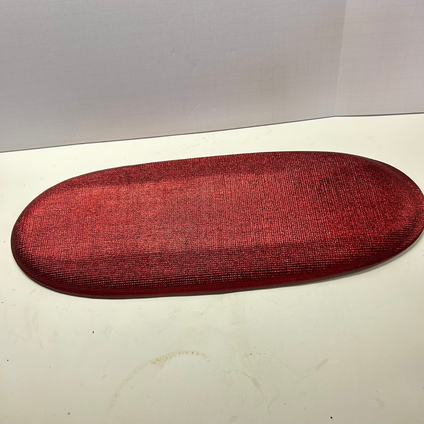 Large Crimson Red Glass Serving Tray