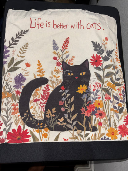 Cat Themed Canvas Tote Bag