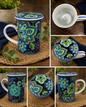 Vera Bradley Paisley Floral Design Ceramic Tea Cup/Mug with Lid