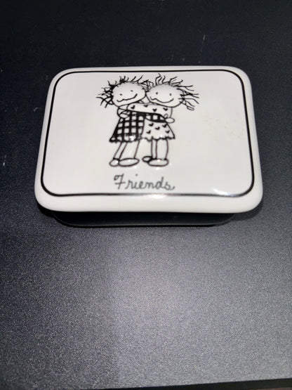 Enesco Children of the Inner Light Friends Ceramic Trinket Box Keepsake Hugs