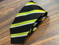 Countess Mara Black w/ Green and White Stripes Tie 58” 100% Silk