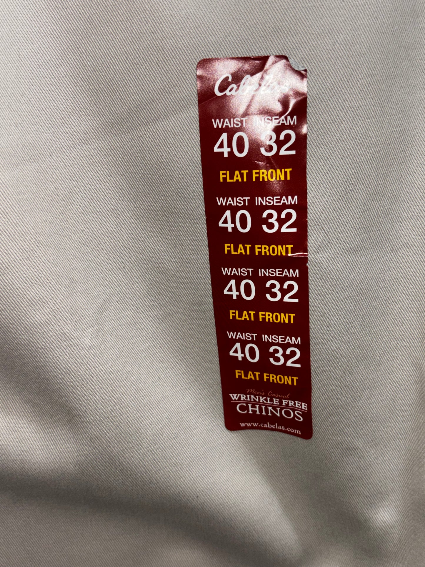 Cabela’s khaki chino style pants men’s size 40