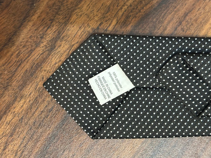 Boys Black w/ Small White Dots Clip On Tie 10.5” 100% Polyester