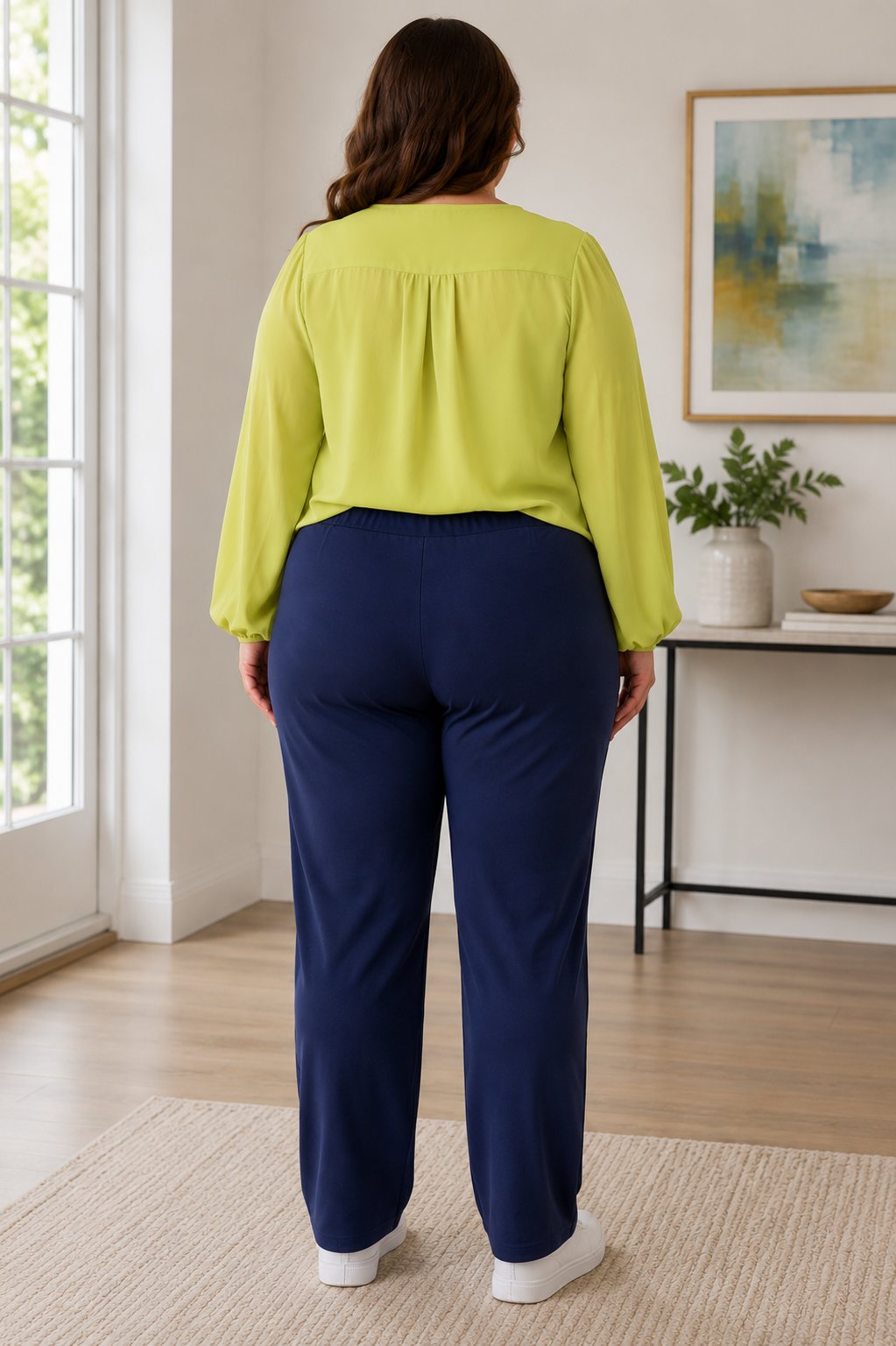 Blue Ponte Straight Leg Pants Women’s 2XL by Worthington