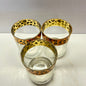 Vintage Circleware Gold and Leopard Rim Whiskey Glasses (set of 3