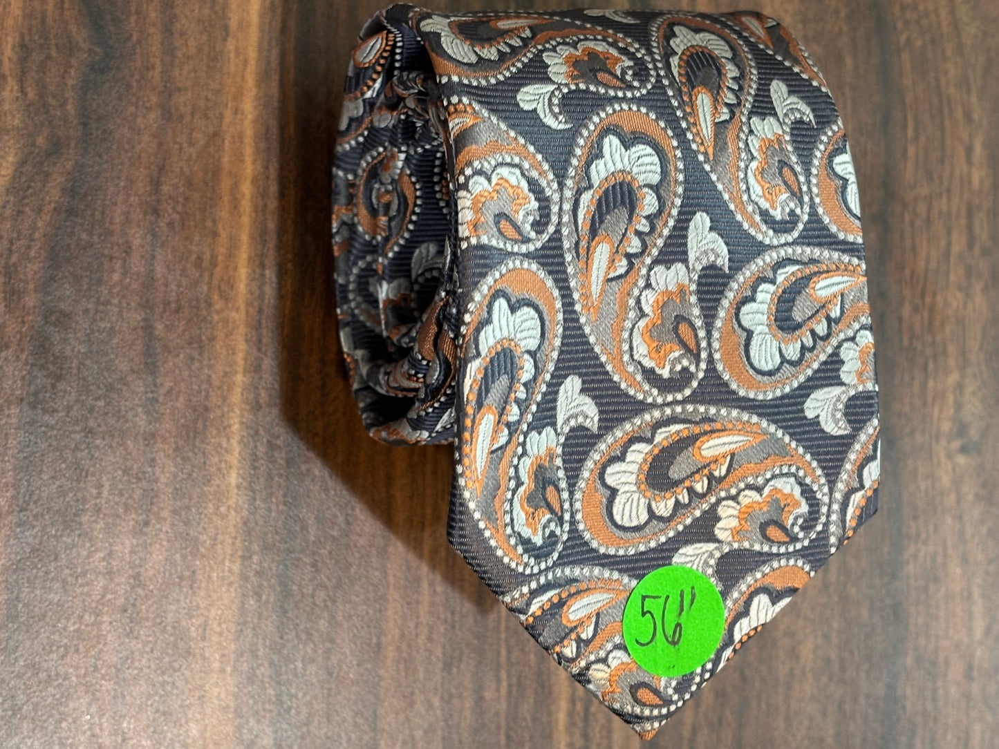Wehiig Blue Paisley Design Tie 56” 100% Silk