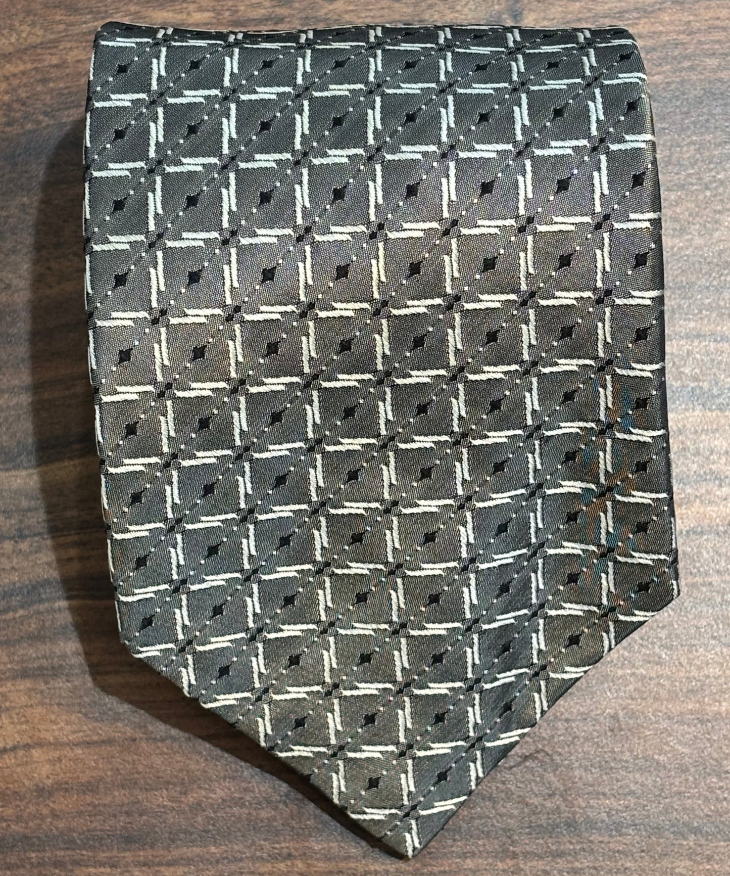 Bellini Gray Geometric Tie 100% Silk 56”