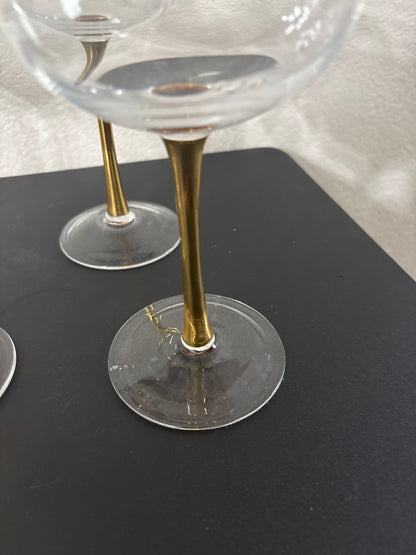 Gold Stem Goblets (set of 4)