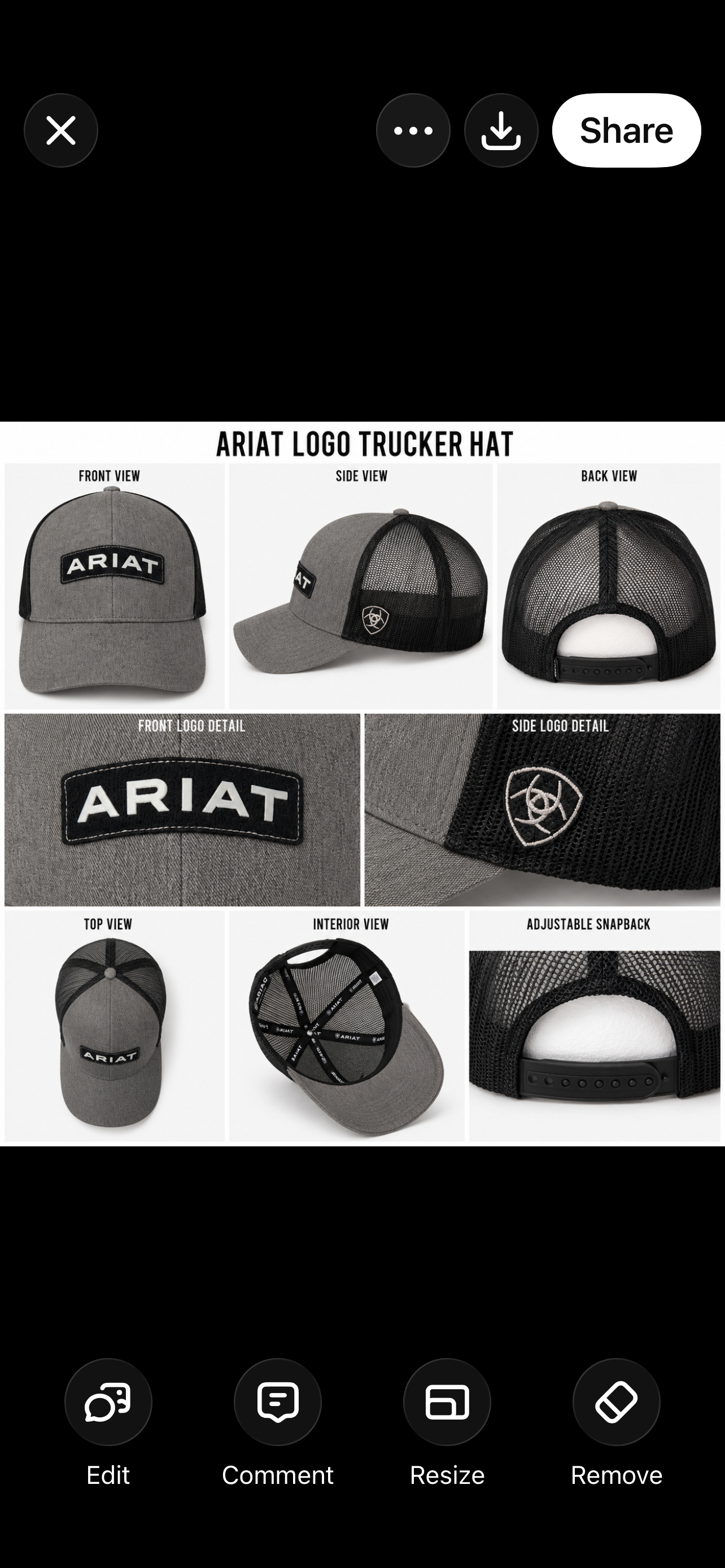 Ariat Trucker Hat Gray and Blsck