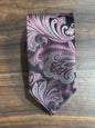 Stanford Essentials 57” 100% Polyester Black  Lavender Blue Pink Tie