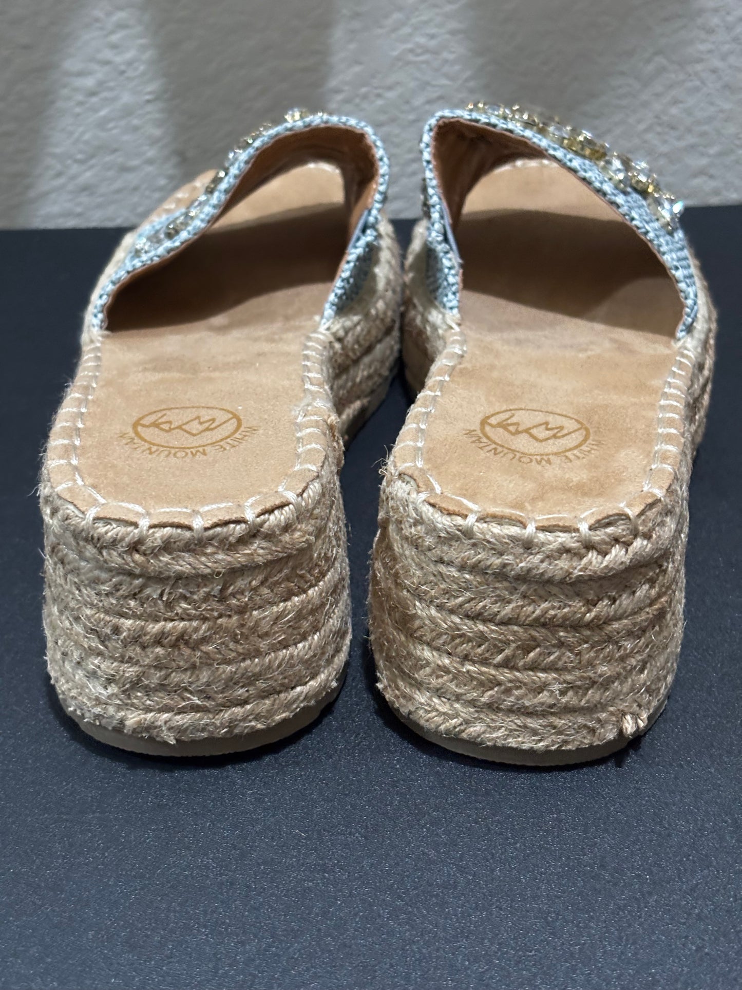 White Mountain Women’s Jean Jewel Embellished Wedge Espadrille Shoes size 8