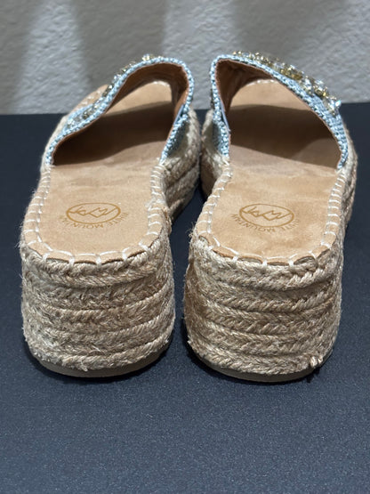 White Mountain Women’s Jean Jewel Embellished Wedge Espadrille Shoes size 8