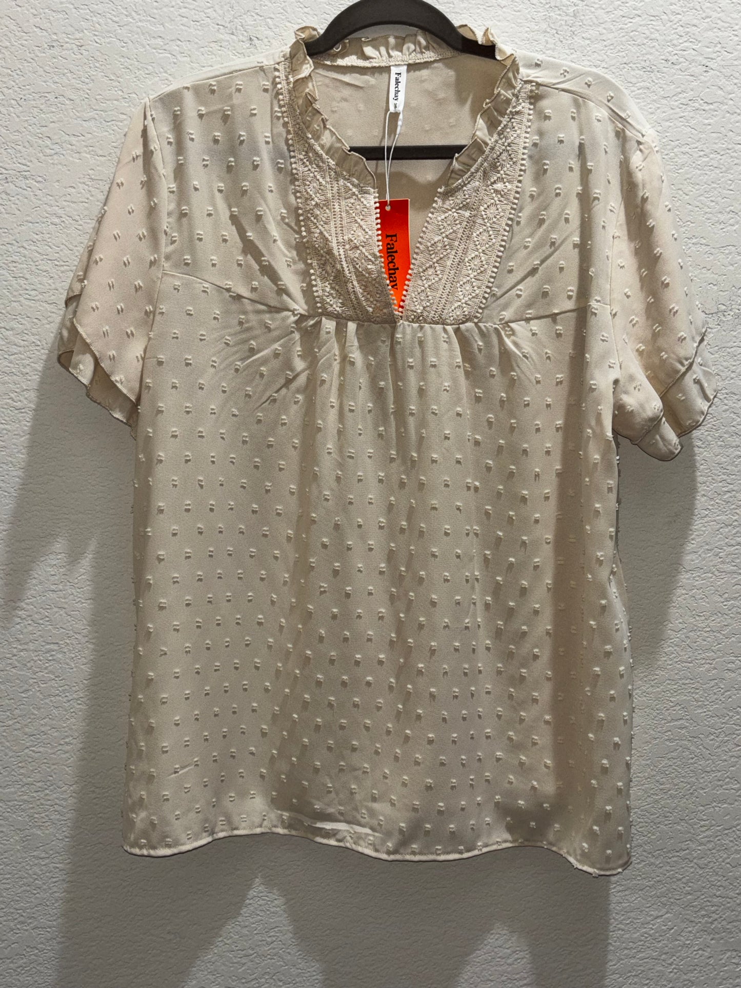 Falechay Women’s Cream Blouse size 3XL