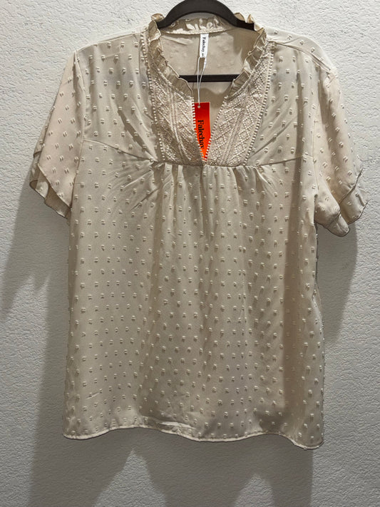 Falechay Women’s Cream Blouse size 3XL